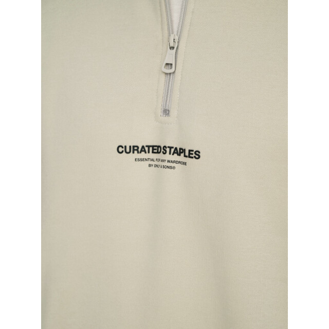Only & Sons Onscurated reg half zip sweat beige 5209.05.0044 large