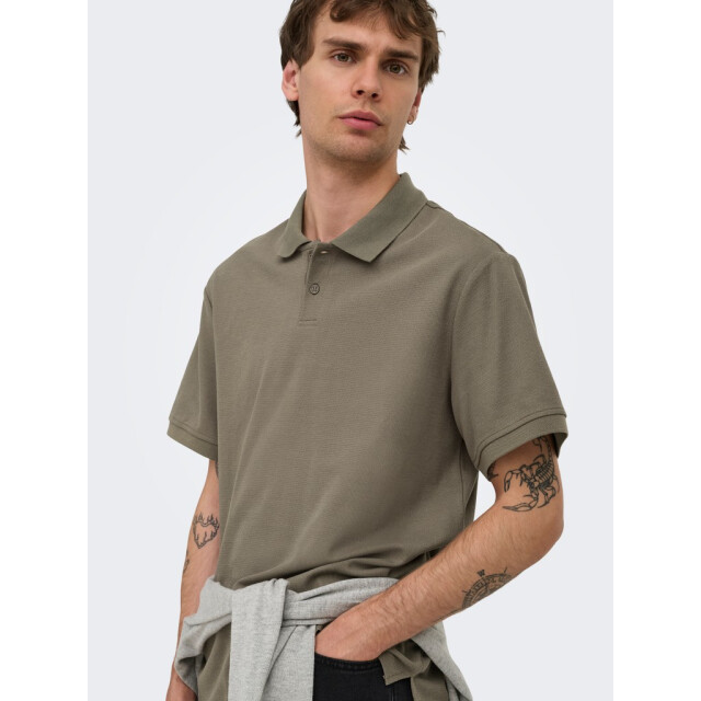 Only & Sons Onsben reg ss polo shirt noos taupe 5369.77.0014 large