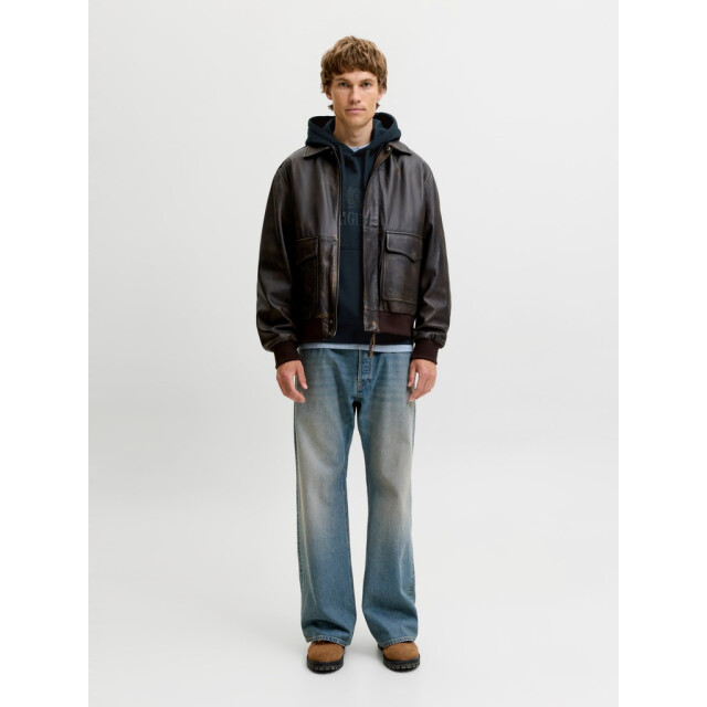 Jack & Jones Jorfrederiksberg monogram sweat hood sn navy 5219.37.0053 large