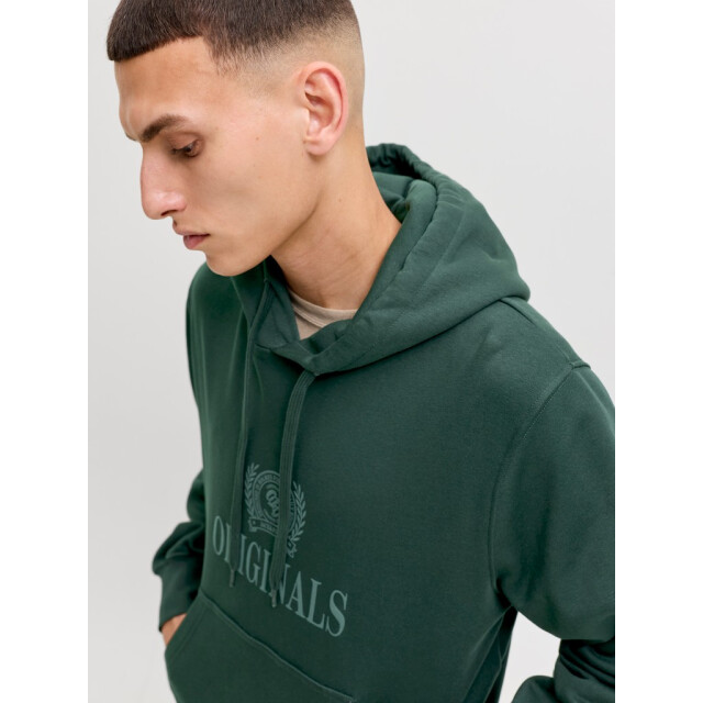 Jack & Jones Jorfrederiksberg monogram sweat hood sn olijf 5219.22.0043 large