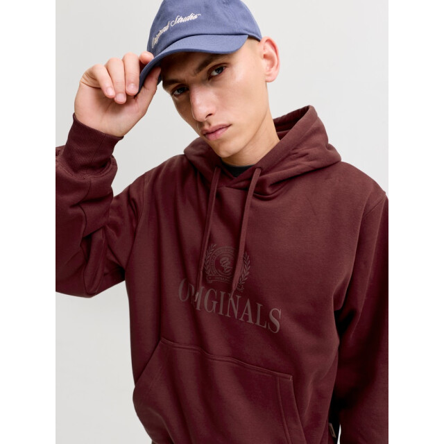 Jack & Jones Jorfrederiksberg monogram sweat hood sn wijn 5219.43.0003 large