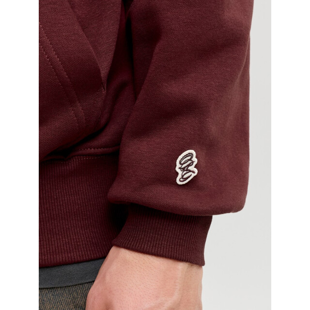 Jack & Jones Jorfrederiksberg monogram sweat hood sn wijn 5219.43.0003 large