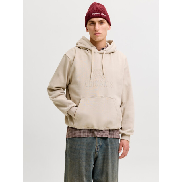 Jack & Jones Jorfrederiksberg monogram sweat hood sn beige 5219.05.0064 large
