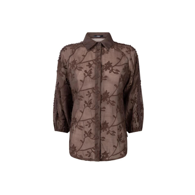 Jansen Amsterdam Bisa te701 blouse embr. dark brown TE701 large