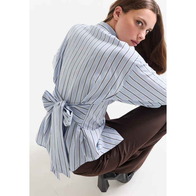 Jansen Amsterdam Livia mcs715 stripe belt blue/ brown MCS715 large