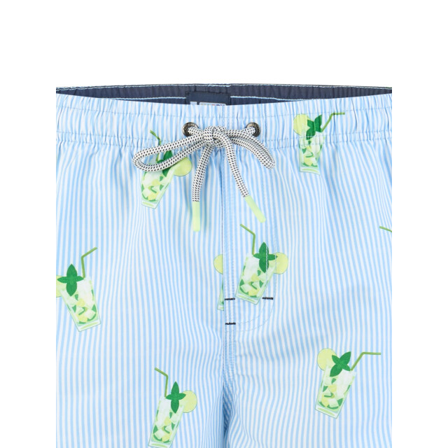 Happy Shorts Heren zwemshort mojito print/lichtblauw gestreept HS-SW-1304 large