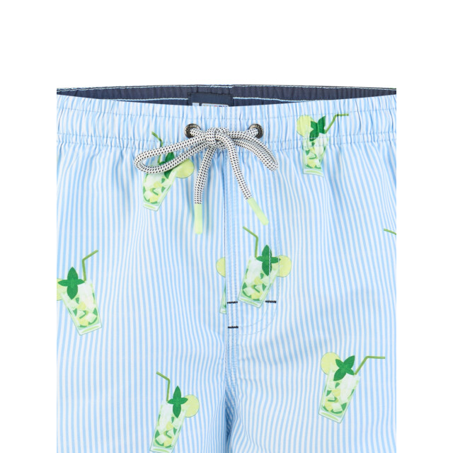 Happy Shorts Heren zwemshort mojito print/lichtblauw gestreept HS-SW-1304 large