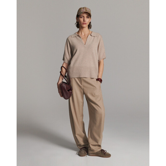 Summum Trouser barrel twill melange taupe 4109.77.0054 large
