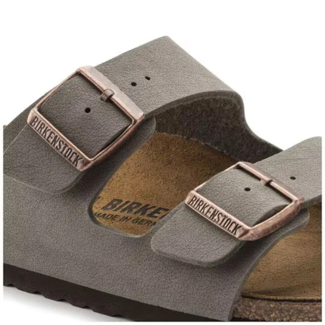 Birkenstock Arizona birko-flor nubuck stone smal voetbed unisex slipper 151213 large