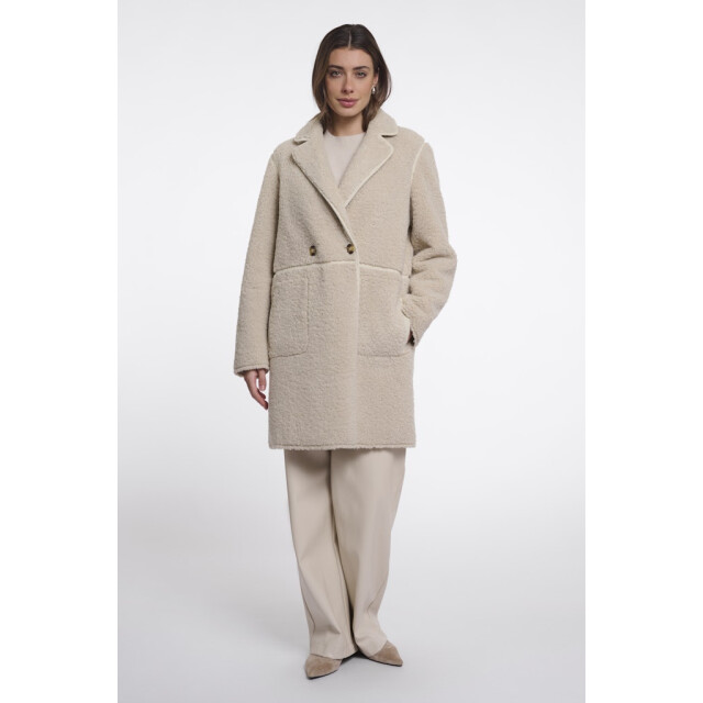 Rino & Pelle reversible double breasted coat juna.7002611 9030 birch 06111.198.0122 large