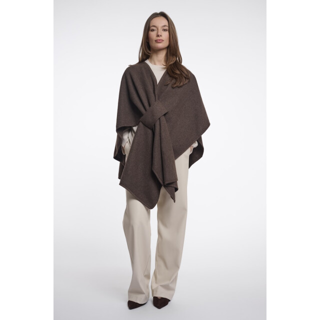 Rino & Pelle woven cape marwa.7002611 11099 coffee roast 06741.882.0009 large