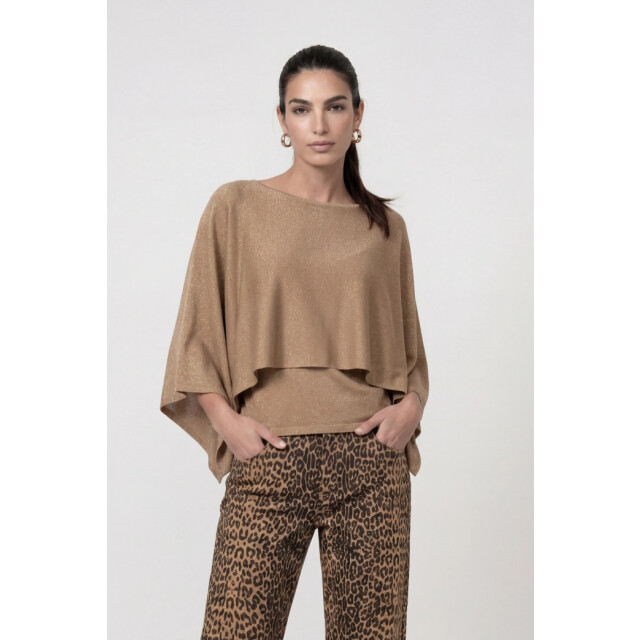 Monari  jumper with cape design 809921 526 brown sugar 06712.840.0163 large