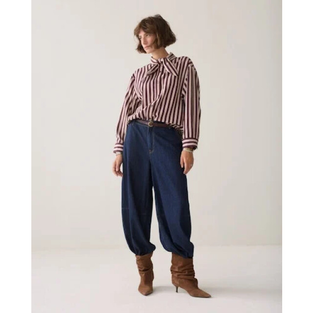 Summum 2s3523-12490 335 blouse two tone stripe dark burgundy 2s3523-12490 335 large