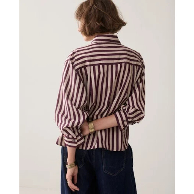 Summum 2s3523-12490 335 blouse two tone stripe dark burgundy 2s3523-12490 335 large