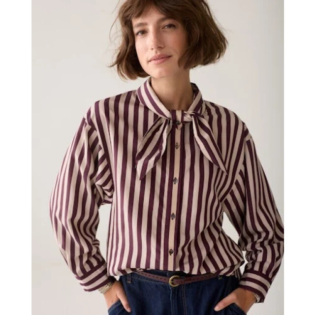 Summum 2s3523-12490 335 blouse two tone stripe dark burgundy 2s3523-12490 335 large