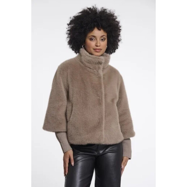 Rino & Pelle Nesrin.7002611 rino en pelle jacket with rib cuffs mocha latte Nesrin.7002611 Mocha latte large
