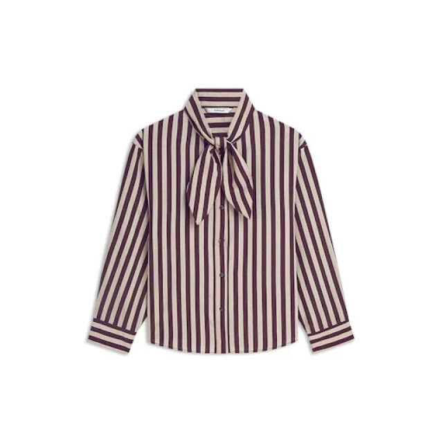 Summum 2s3523-12490 335 blouse two tone stripe dark burgundy 2s3523-12490 335 large