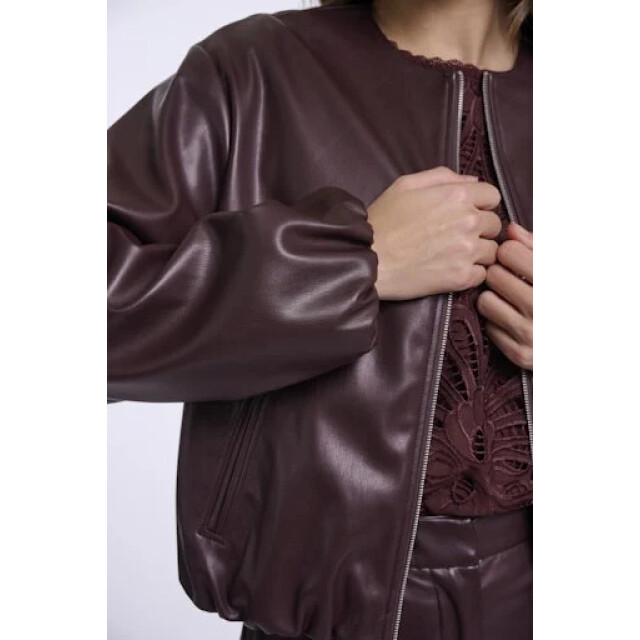 Rino & Pelle Lomee.7502611 rino en pelle faux leather blouson jacket chocolate bean Lomee.7502611 Chocolate bean large