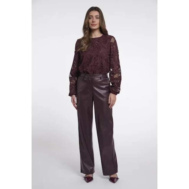 Rino & Pelle Georgina regular.7502611 rino en pelle regular length faux leather pants chocolate bean GeorginaRegular.7502611 Chocolate bean large