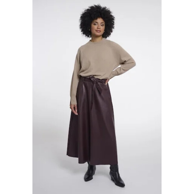Rino & Pelle Chelsea.7502611 rino en pelle faux leather skirt with belt chocolate bean Chelsea.7502611 Chocolate bean large