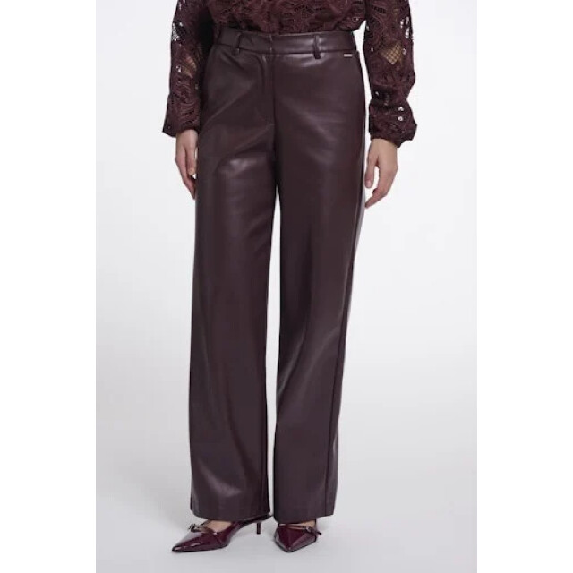 Rino & Pelle Georgina regular.7502611 rino en pelle regular length faux leather pants chocolate bean GeorginaRegular.7502611 Chocolate bean large