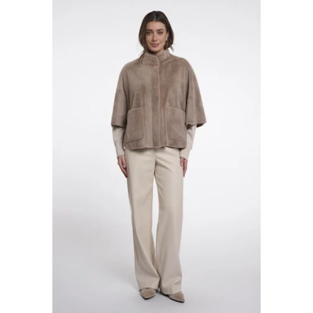 Rino & Pelle Dewi.7002611 rino en pelle faux fur cape mocha latte Dewi.7002611 Mocha latte large