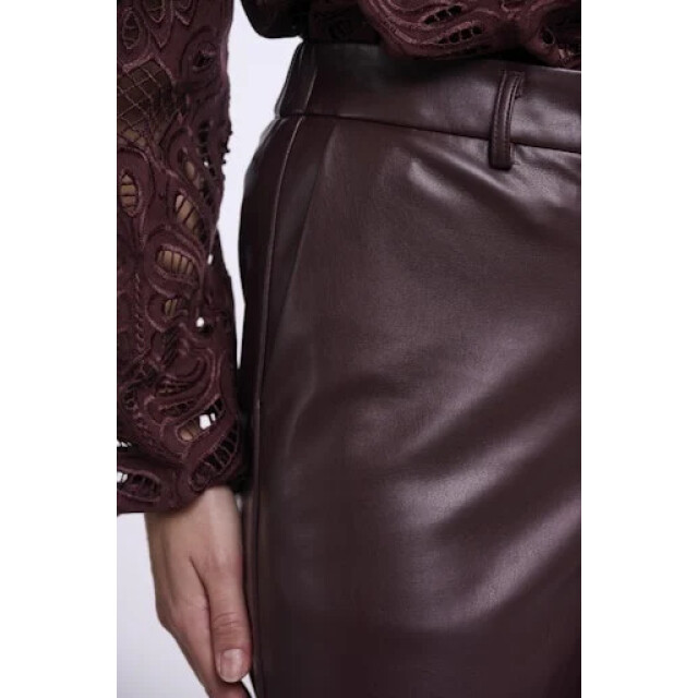 Rino & Pelle Georgina regular.7502611 rino en pelle regular length faux leather pants chocolate bean GeorginaRegular.7502611 Chocolate bean large