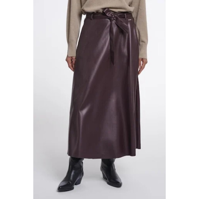Rino & Pelle Chelsea.7502611 rino en pelle faux leather skirt with belt chocolate bean Chelsea.7502611 Chocolate bean large