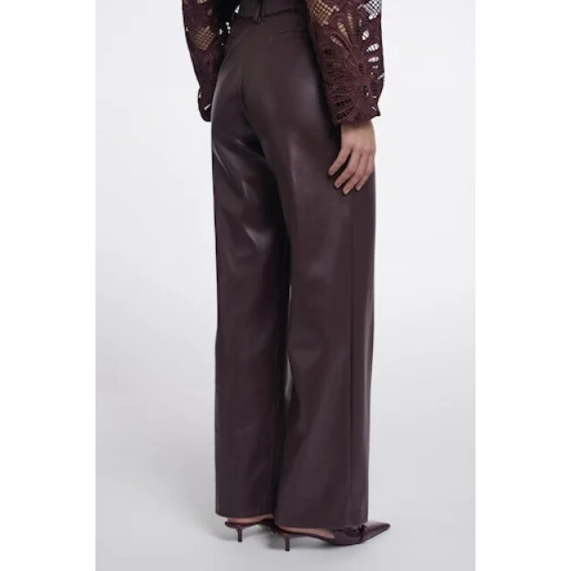 Rino & Pelle Georgina regular.7502611 rino en pelle regular length faux leather pants chocolate bean GeorginaRegular.7502611 Chocolate bean large