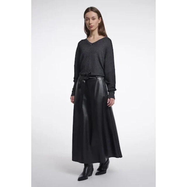 Rino & Pelle Chelsea.7502611 rino en pelle faux leather skirt with belt dark navy Chelsea.7502611 Dark navy large