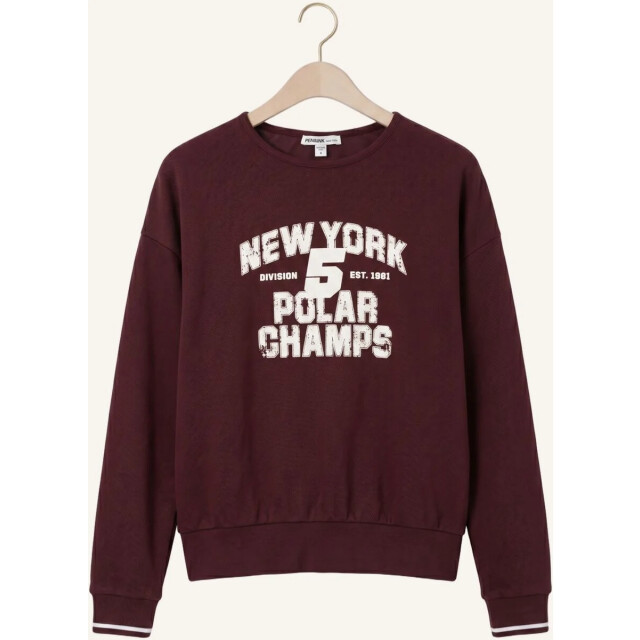 Penn & Ink W26f1941 351-5 penn en ink sweater print aubergine ecru W26F1941 351-5 large