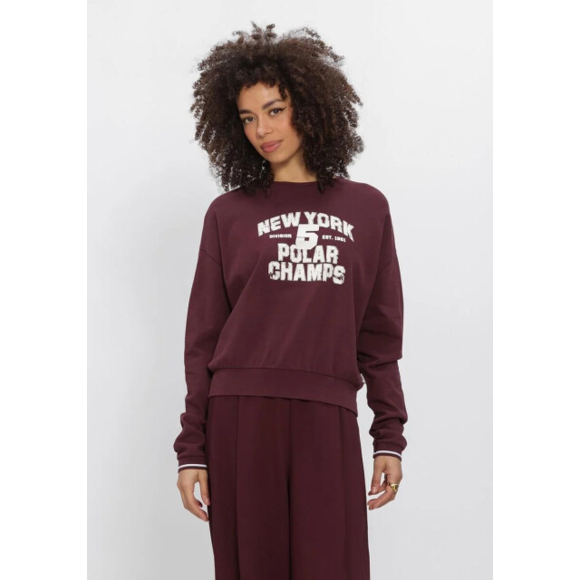 Penn & Ink W26f1941 351-5 penn en ink sweater print aubergine ecru W26F1941 351-5 large