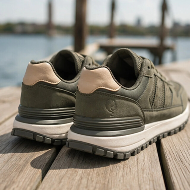 Q1905 Sneaker bussel legergroen/ wit QM1263074-900-1 large