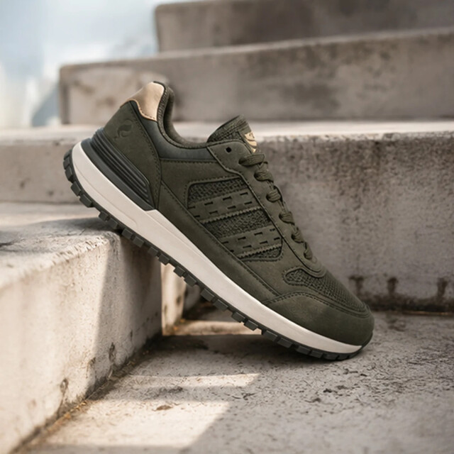 Q1905 Sneaker bussel legergroen/ wit QM1263074-900-1 large