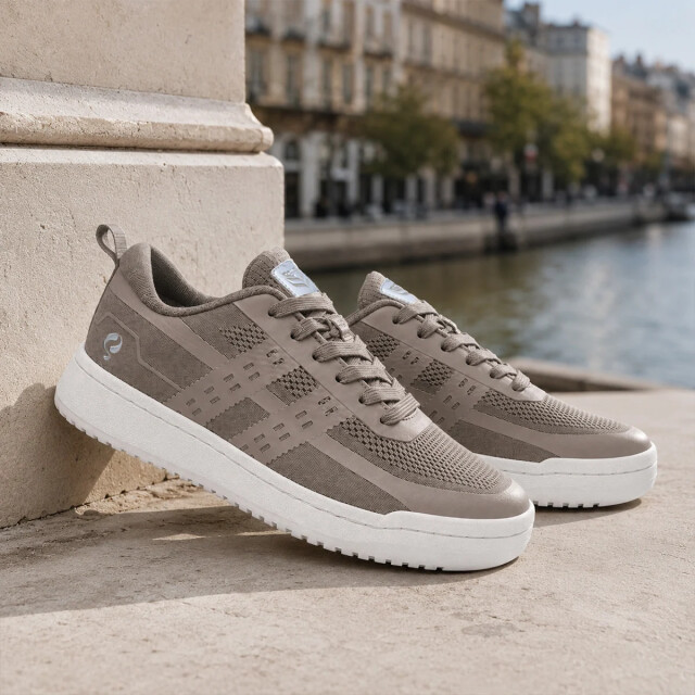 Q1905 Sneaker marken taupe/ wit QM1263643-804-1 large