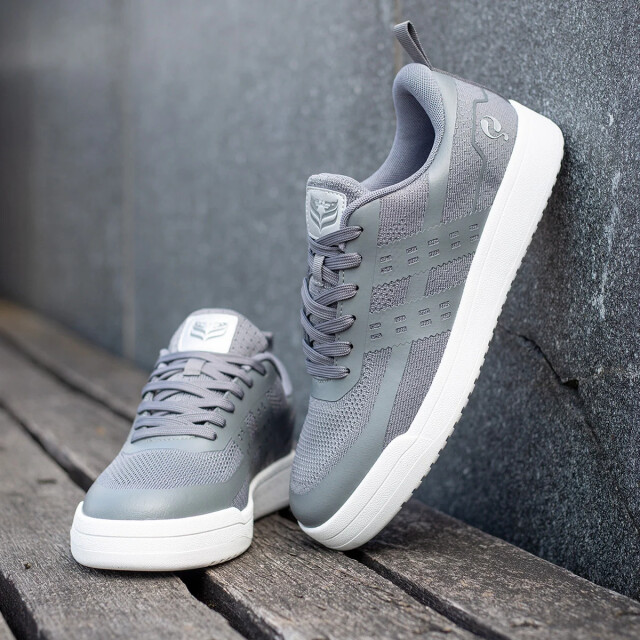 Q1905 Sneaker marken middengrijs/ wit QM1263643-117-1 large