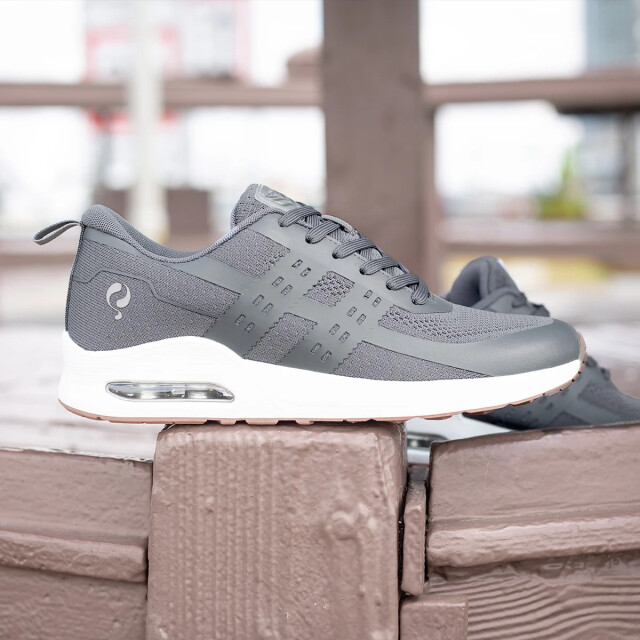 Q1905 Sneaker enkhuizen middengrijs/ wit QM1263350-117-1 large