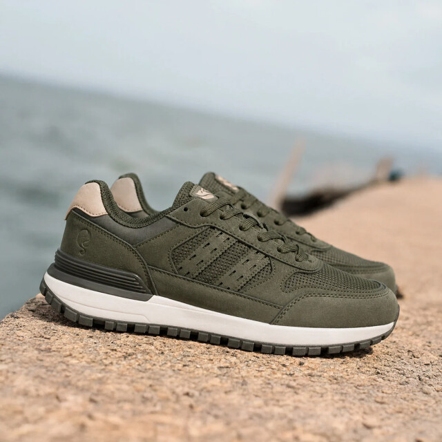 Q1905 Sneaker bussel legergroen/ wit QM1263074-900-1 large