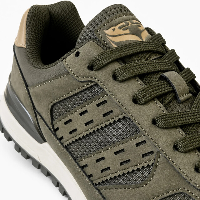 Q1905 Sneaker bussel legergroen/ wit QM1263074-900-1 large