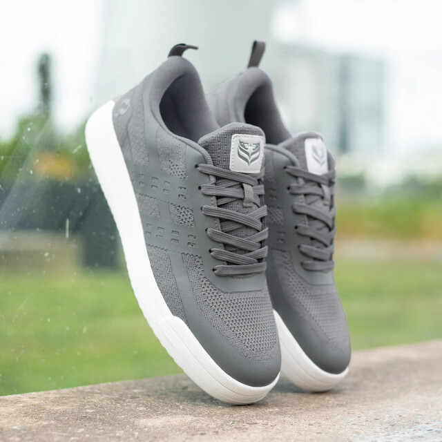 Q1905 Sneaker marken middengrijs/ wit QM1263643-117-1 large