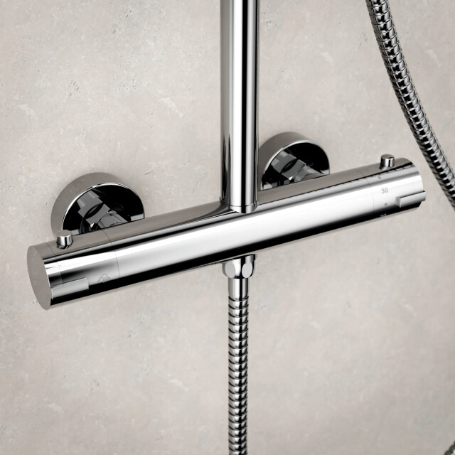 Mirlux Regendouche luno chroom met thermostaatkraan 22 cm 3667238 large