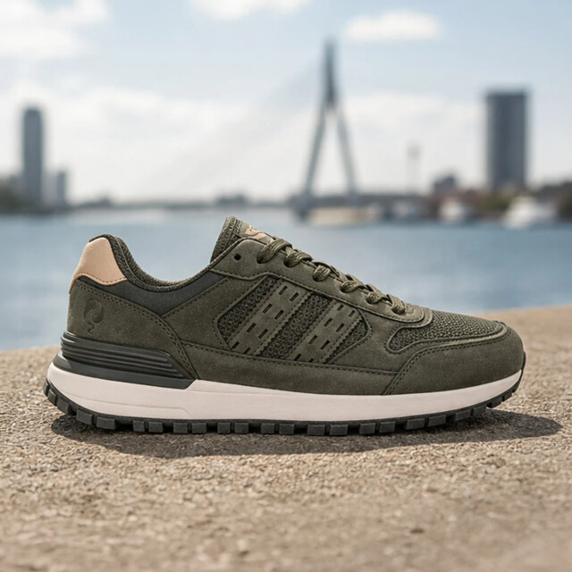Q1905 Sneaker bussel legergroen/ wit QM1263074-900-1 large