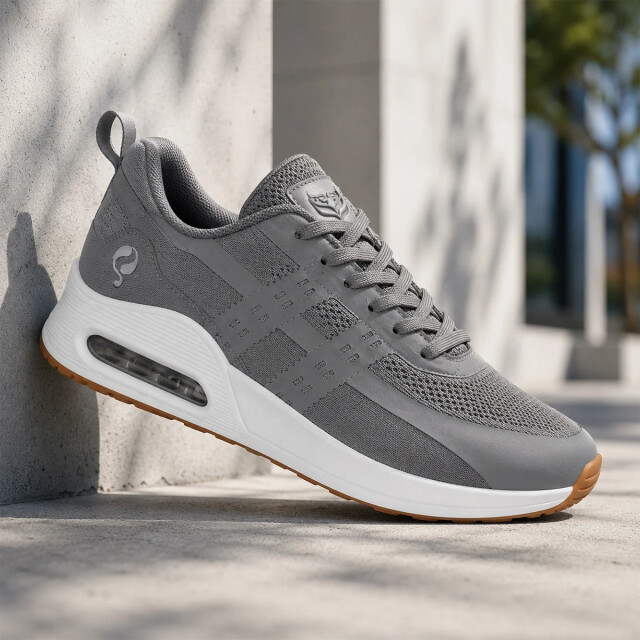 Q1905 Sneaker enkhuizen middengrijs/ wit QM1263350-117-1 large
