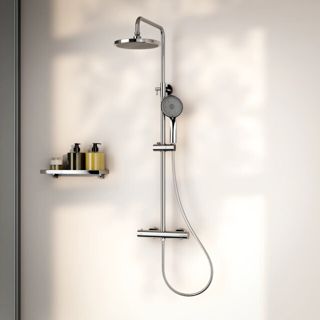 Mirlux Regendouche luno chroom met thermostaatkraan 22 cm 3667238 large