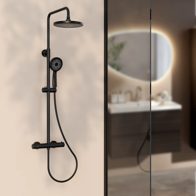 Mirlux Regendouche elin mat met thermostaatkraan 22 cm 3667229 large