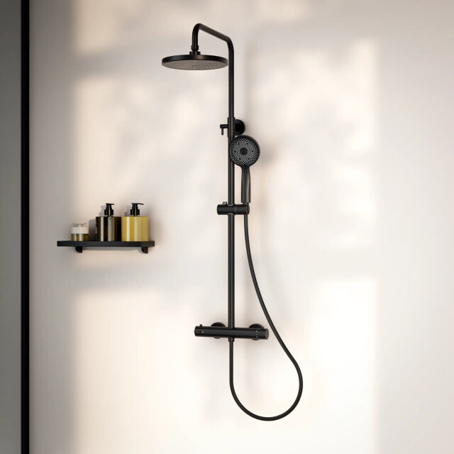 Mirlux Regendouche elin mat met thermostaatkraan 22 cm 3667229 large