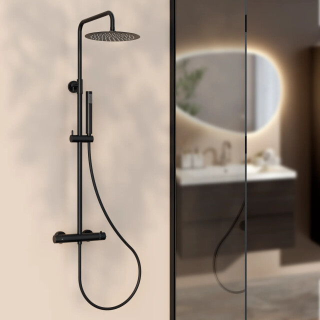 Mirlux Regendouche valo mat met thermostaatkraan 25 cm 3667226 large
