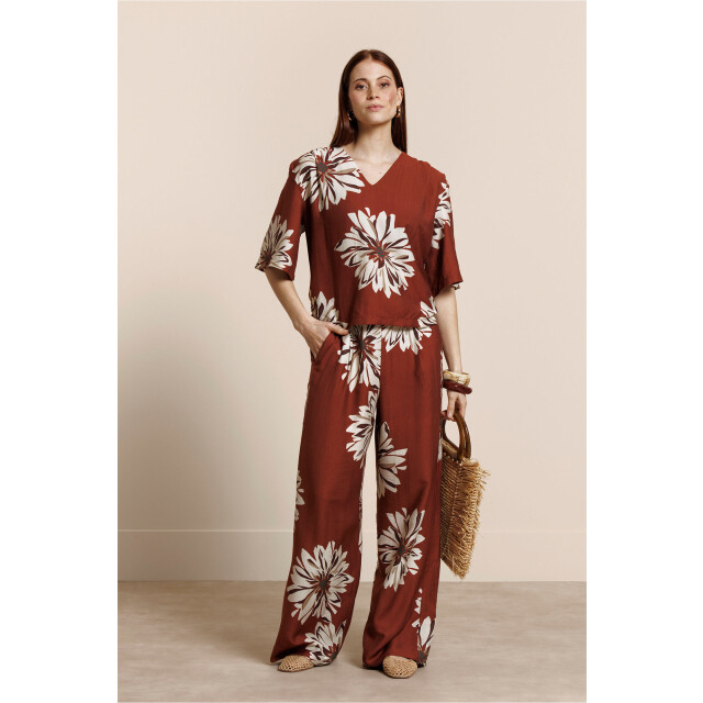 Studio Anneloes bruce flower trousers 14071 3301 rust 06541.833.0006 large