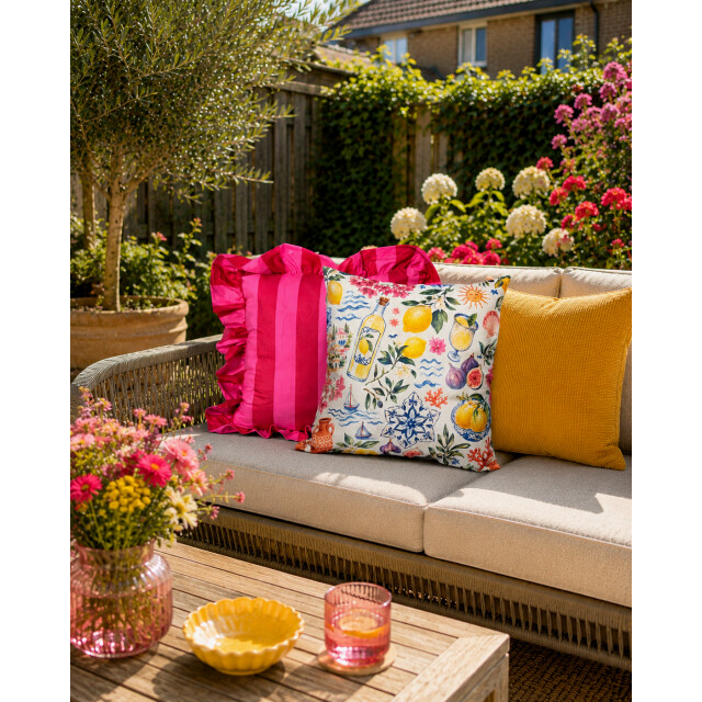 NOVÉE Sierkussen ruffles stripe / | 45x45 cm | katoen/polyester 3683056 large