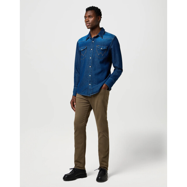 Wrangler Larston heren slim-fit broek tarmac WRANGLER 112371684 Larston Tarmac large